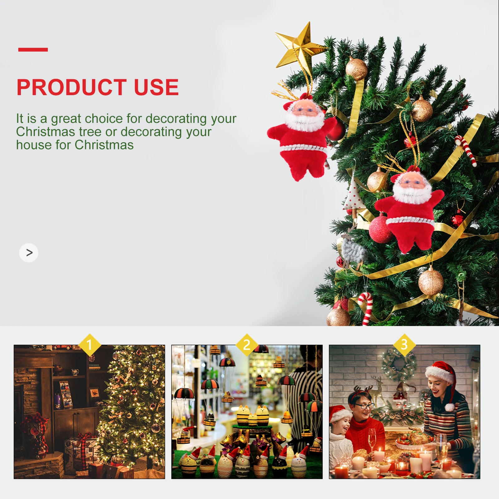 

Christmas Tree Pendant Hanging Decorations Ornaments Santa Outdoor for Mini Attractive