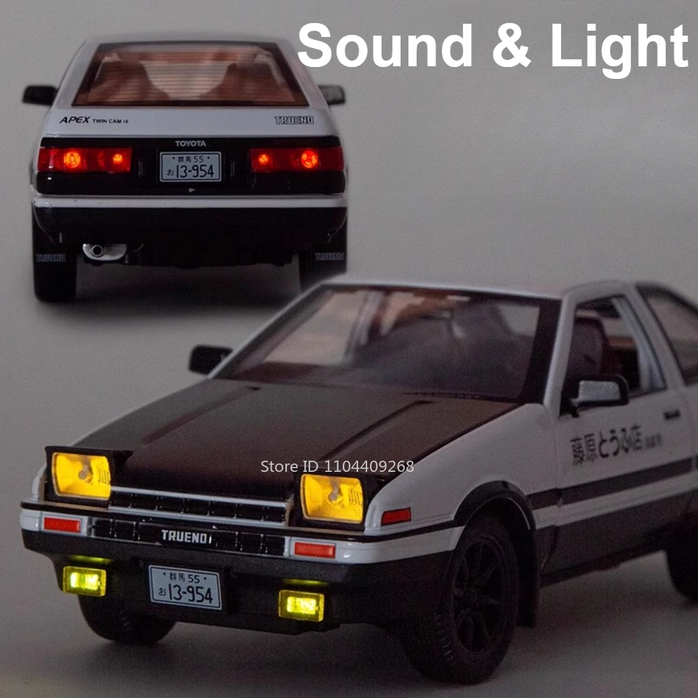 Large 1:20 Initial D AE86 Rolls-royce Cullinan Model Car Toy Diecast Metal Vehicle Sound & Light Miniature Toys Collection Gifts