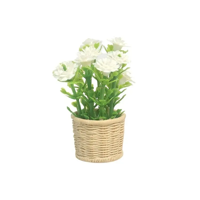 Maison de poupée Miniature marguerite menthe, Pot de fleurs, Mini plante verte en Pot, modèle d'arbr