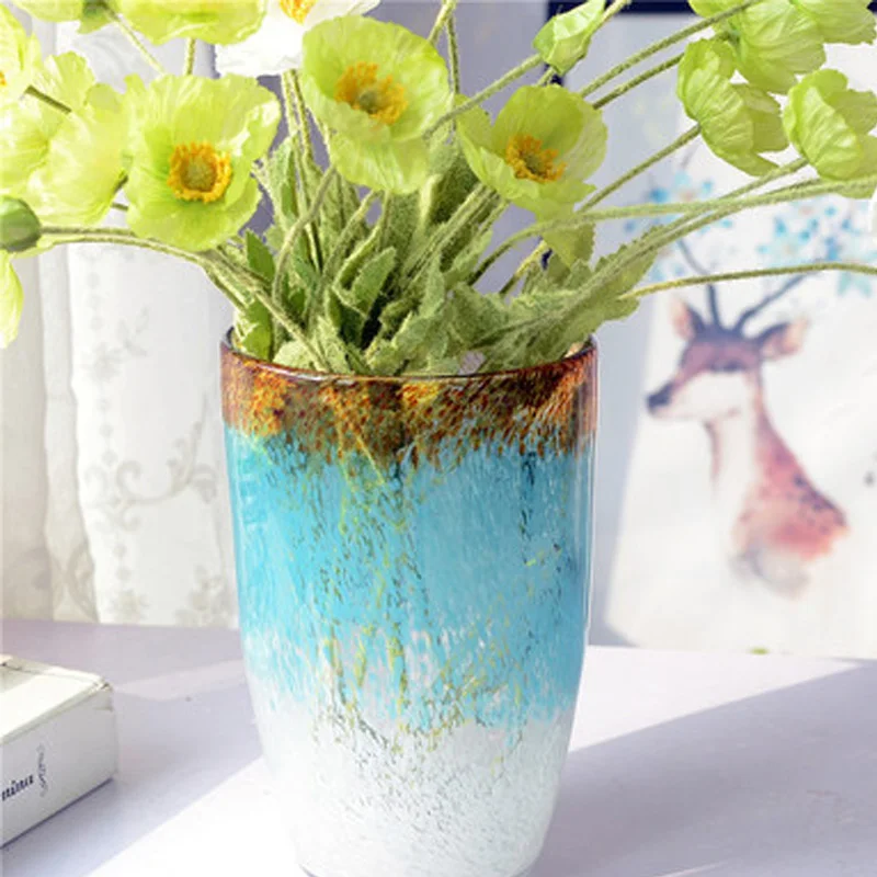 

Glass Vase European Style Desktop Modern Soft Decoration Flower Vase Room Decor Decor Home Decoration Plant Bottle Pots Simple