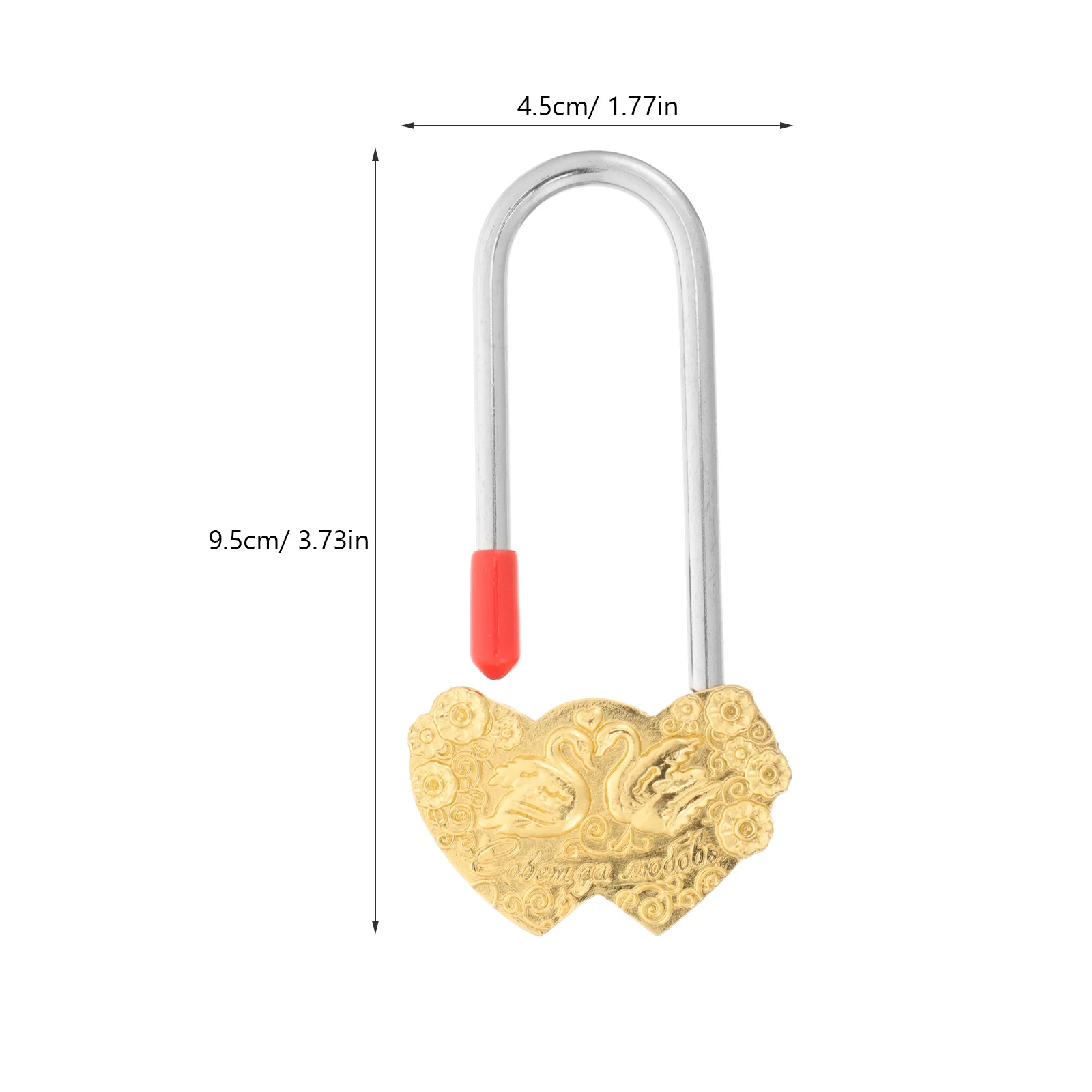 قفل معدني بنمط بجعة عتيقة قفل رغبات مزخرف لعشاق الزفاف والذكرى السفر قفل معدني محمول #3