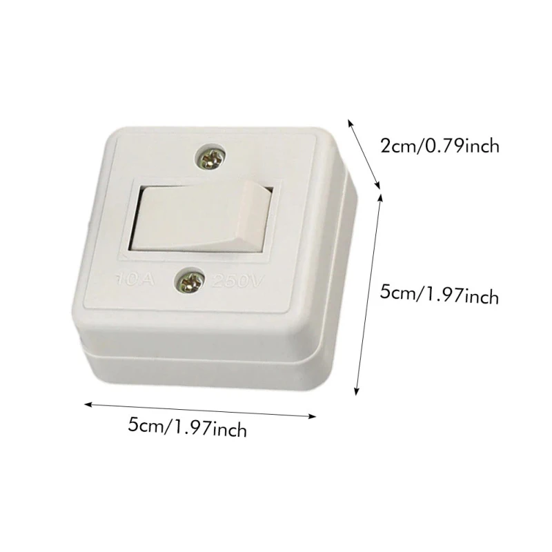 New Home Wall Press Switch Surface Mounted Snap Switch 10A 250V 1 Gang 2 Gang Square Push Button Switch Smart Home Accessories
