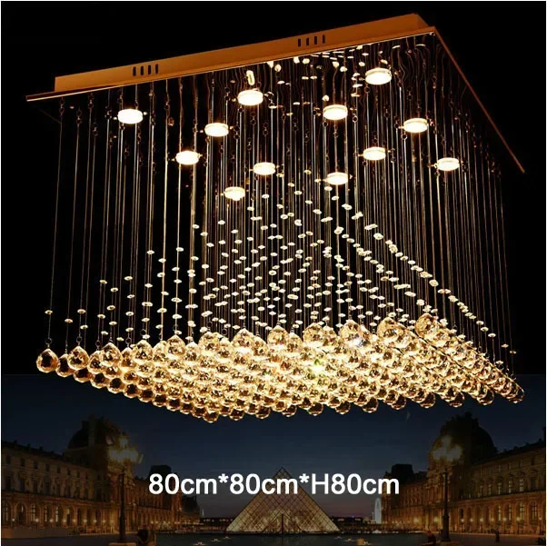 Modern 5,8,12,13 Heads Luxury LED Crystal Ceiling Lights Pyramid Shape Cristal Ceiling Luminaire Lustres De Cristal