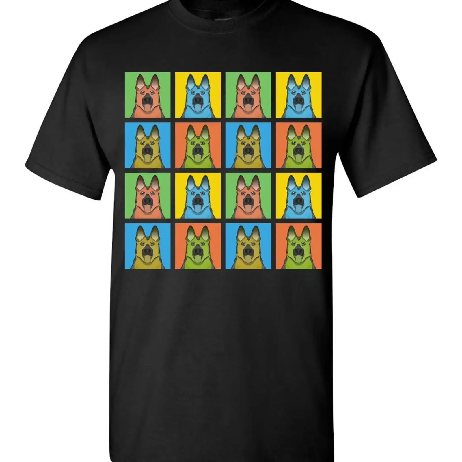 German Shepherd Cartoon Popart T Shirt 's Youth Tank Short Long Sleeve vintage Washed Slightly Stylish Stretched Unisex
