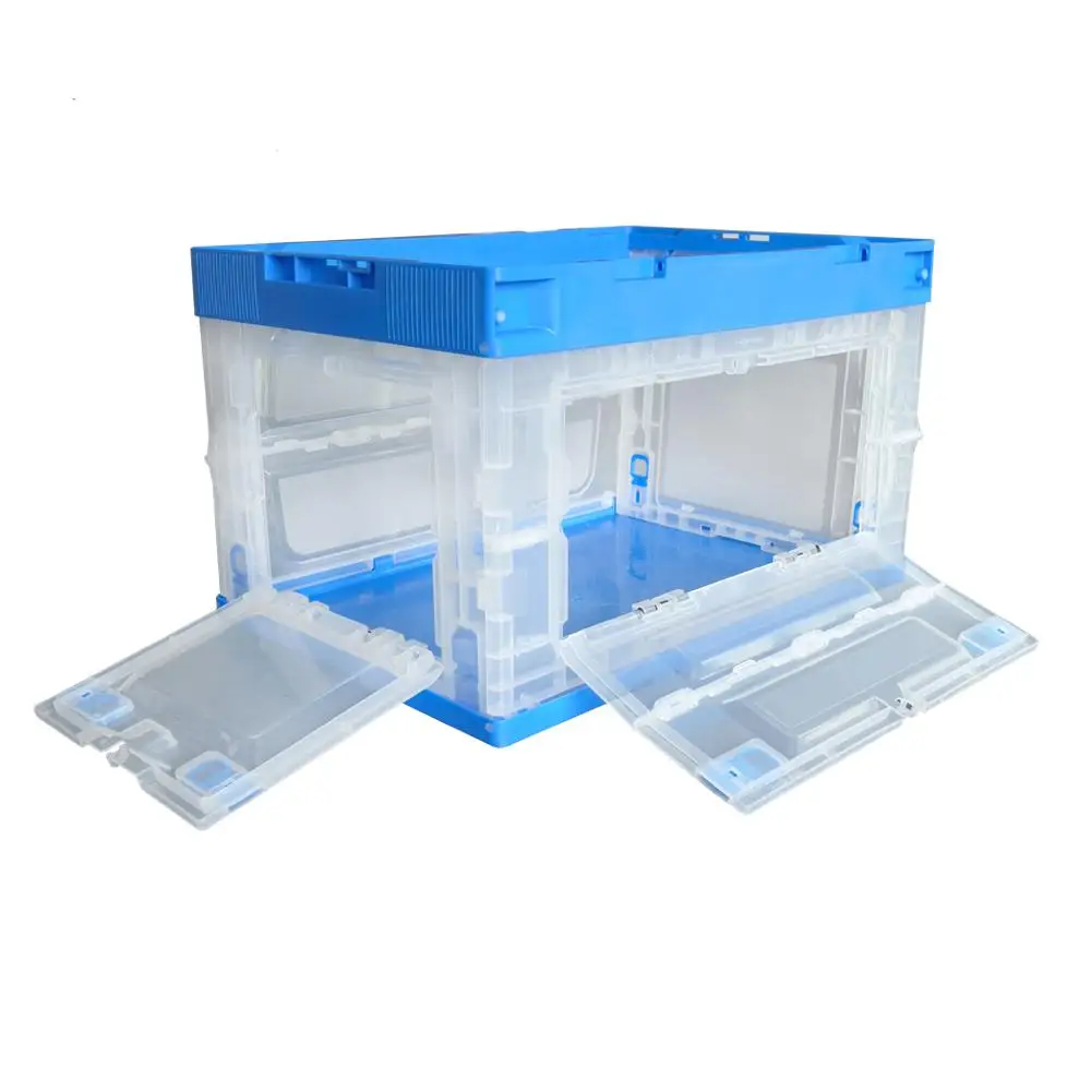 Plastic Multi Purpose Storage Foldable Plastic Box Storage Solid Box with Open Front Crate Container for Transportin