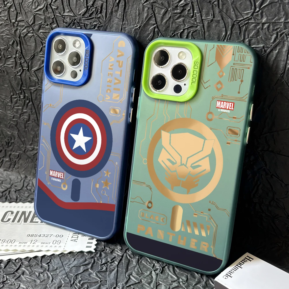 Spider-Man Black Panther Phone Case for Oppo A94 A78 A74 A58 A57 A38 A17 Reno 10 8 7 6 T Z Pro Plus 4G 5G Colorful Silver Cover