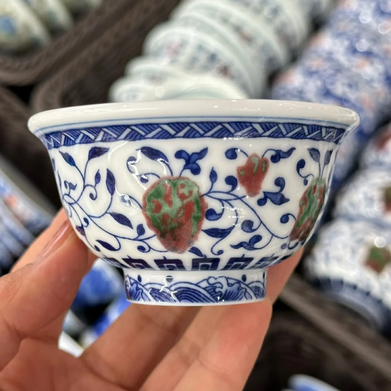 Glazed Red Water Cup Tea Tasting Cup Single Cup Cup Single Ceramic Tea Bowl Tea Bowl Small Hand Pressure Cup