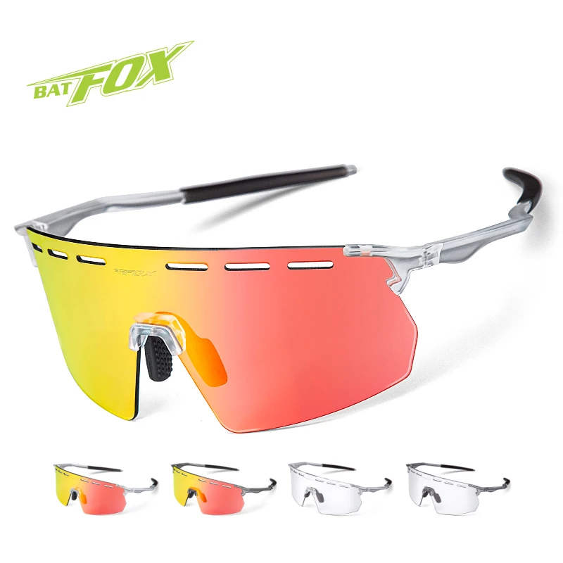 BATFOX Photochromic Cycling Glasses Men Women Bike Sunglasses Outdoor Sports Running Climbing Hiking Road MTB Bicycle Eyewear