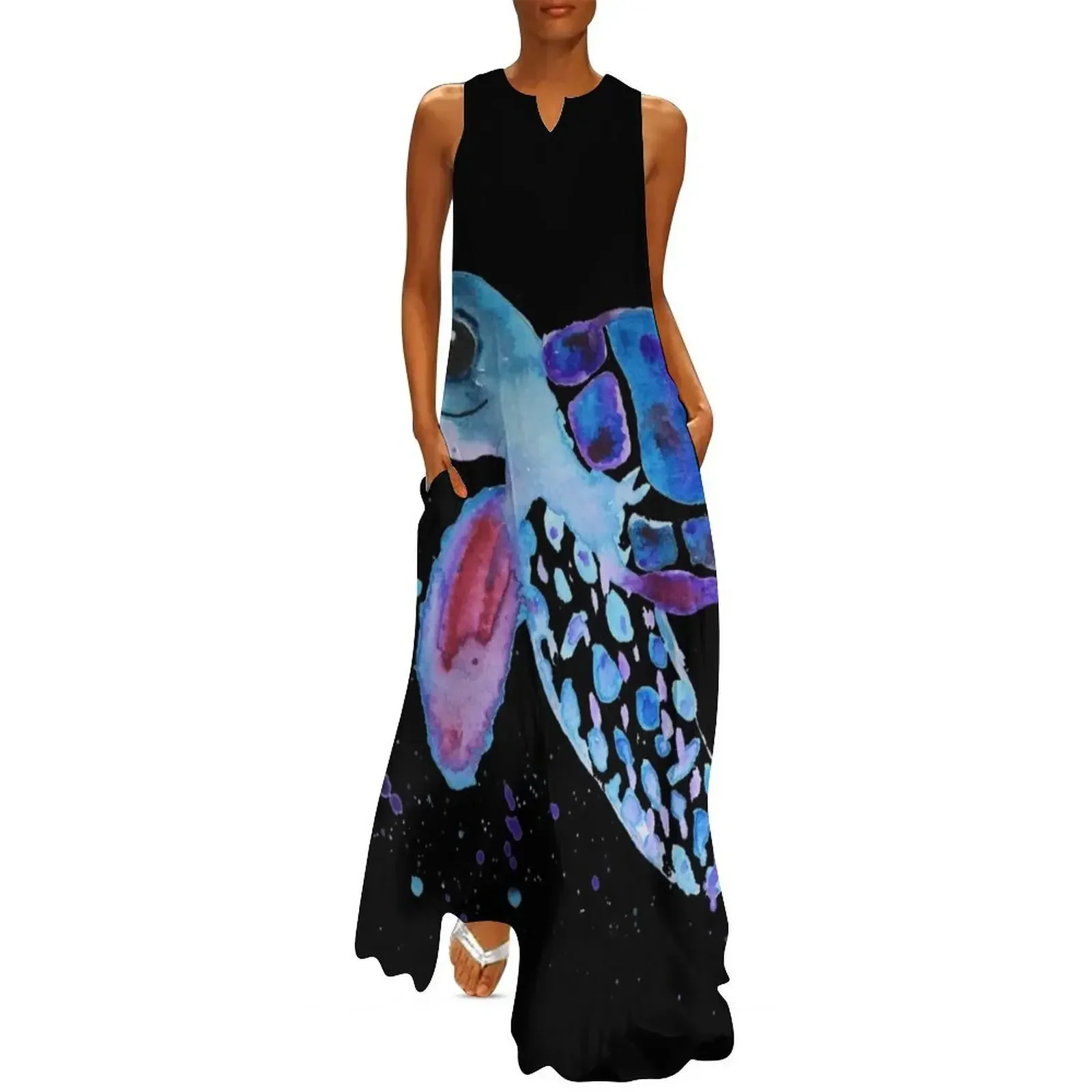 

Sea Turtle Long Dress Long veiled dresses Woman clothes luxury woman evening dress Dress