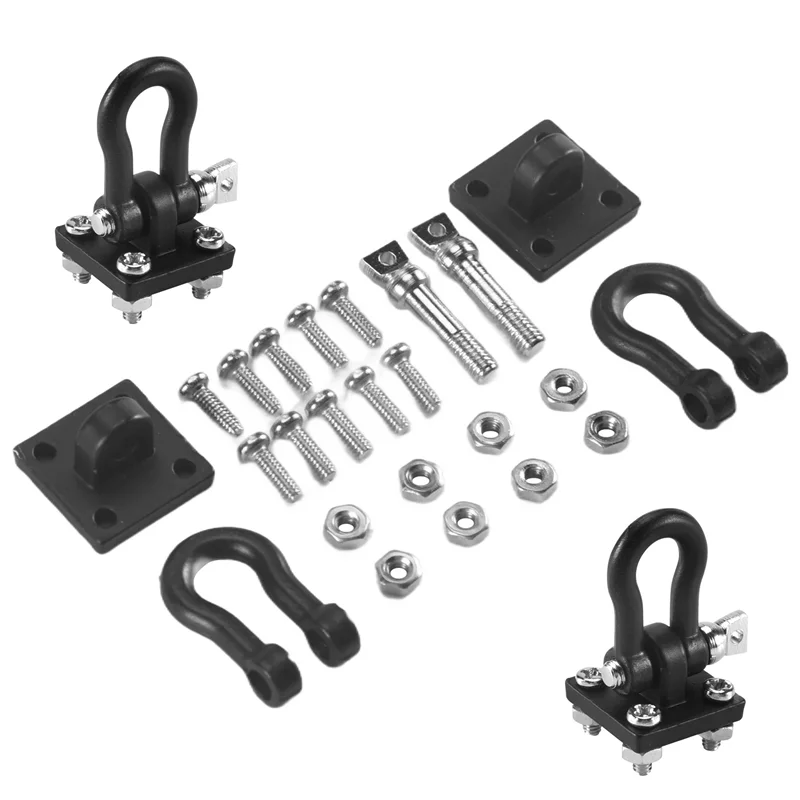 

ODIES-4Pcs Trailer Towing Buckle Tow Shackle Hook For 1/10 RC Rock Crawler Axial SCX10 Traxxas TRX4 TAMIYA D110 RC Car Truck
