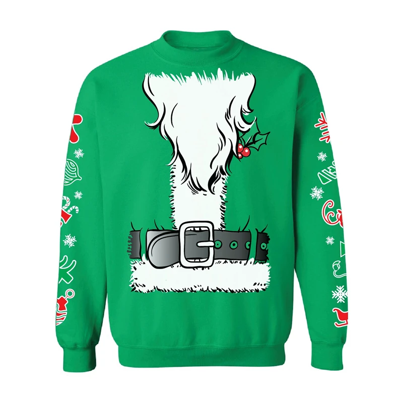 

Funny Ugly Christmas Sweater For Women Clothes White Beard Print Bar Party Men Sweatshirts Casual Male Pullovers Tops Tracksuit