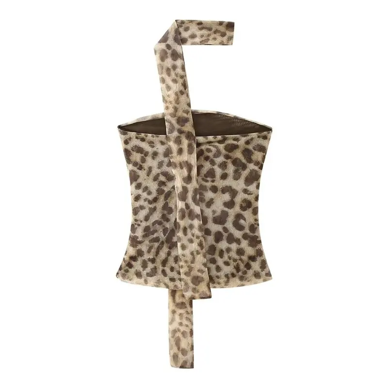 مجموعة أزياء ربيع 2024 للسيدات، تصميم مطبوع من الحرير الشبكي، توب قصير، تنورة نصفية عالية الخصر، طقم عالي الجودة