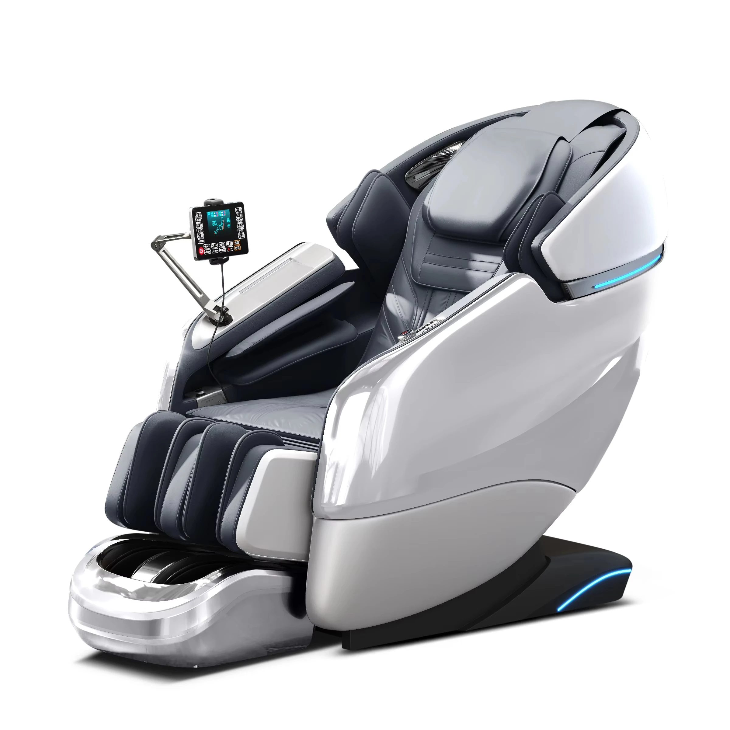 Luxury Leather 4D SL Track Bluetooth Massage Chair Full Body Shiatsu Armchair for Home Office Relaxation Focus Waist Foot