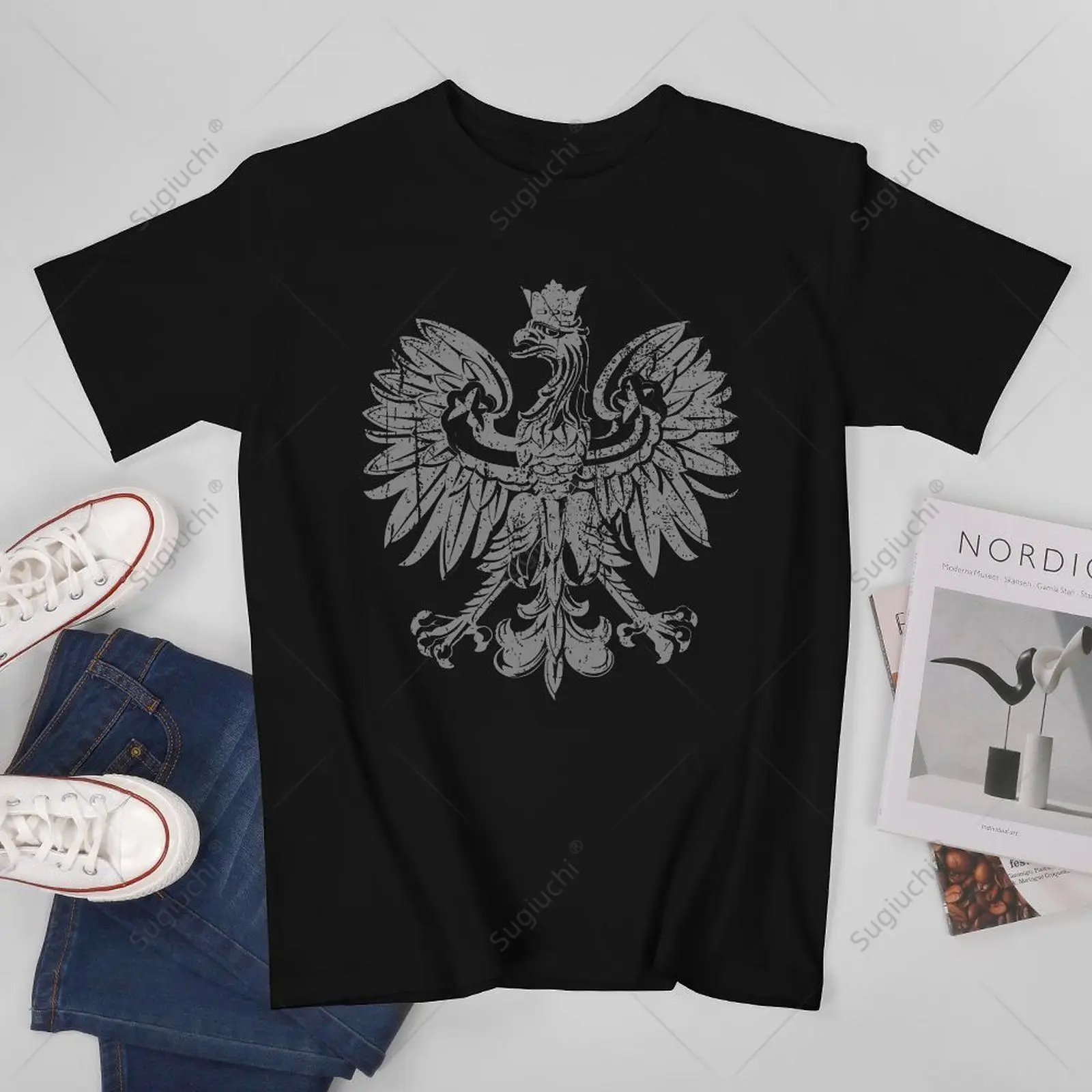 

Unisex Men Polish Eagle Poland Polska Coat of Arms Polish Pride Retro Flag Tshirt Tees T Shirts Women Boys 100% Cotton T-Shirt