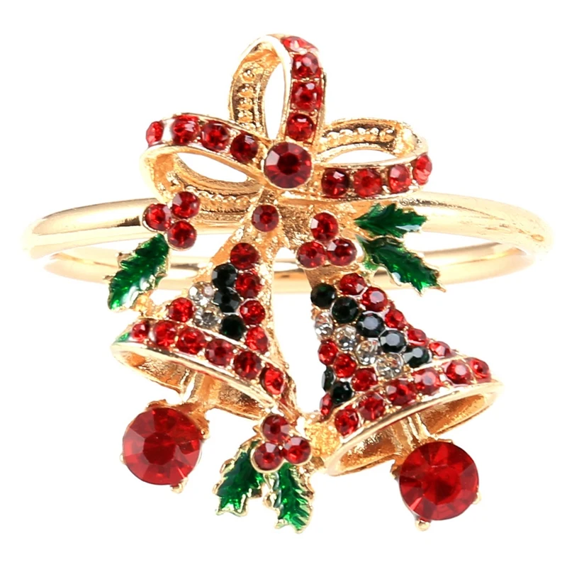 Christmas Napkin Rings Sets Of 6 Pcs, Gold Napkin Ring Holders Metal Dinner Tables Rings For Christmas Weddings Banquet image 4