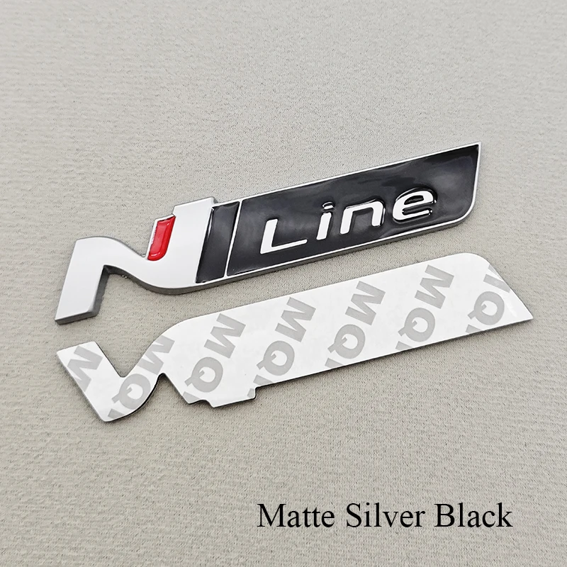 3D Metall NLine N Logo Heckklappen-Emblem Frontgrill-Abzeichen Aufkleber für I20 I30 Sonata Kona Elantra Tuson Auto-Aufkleber