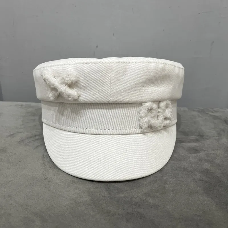 Monogram-embellished Cotton Baker Boy Cap for women Visor