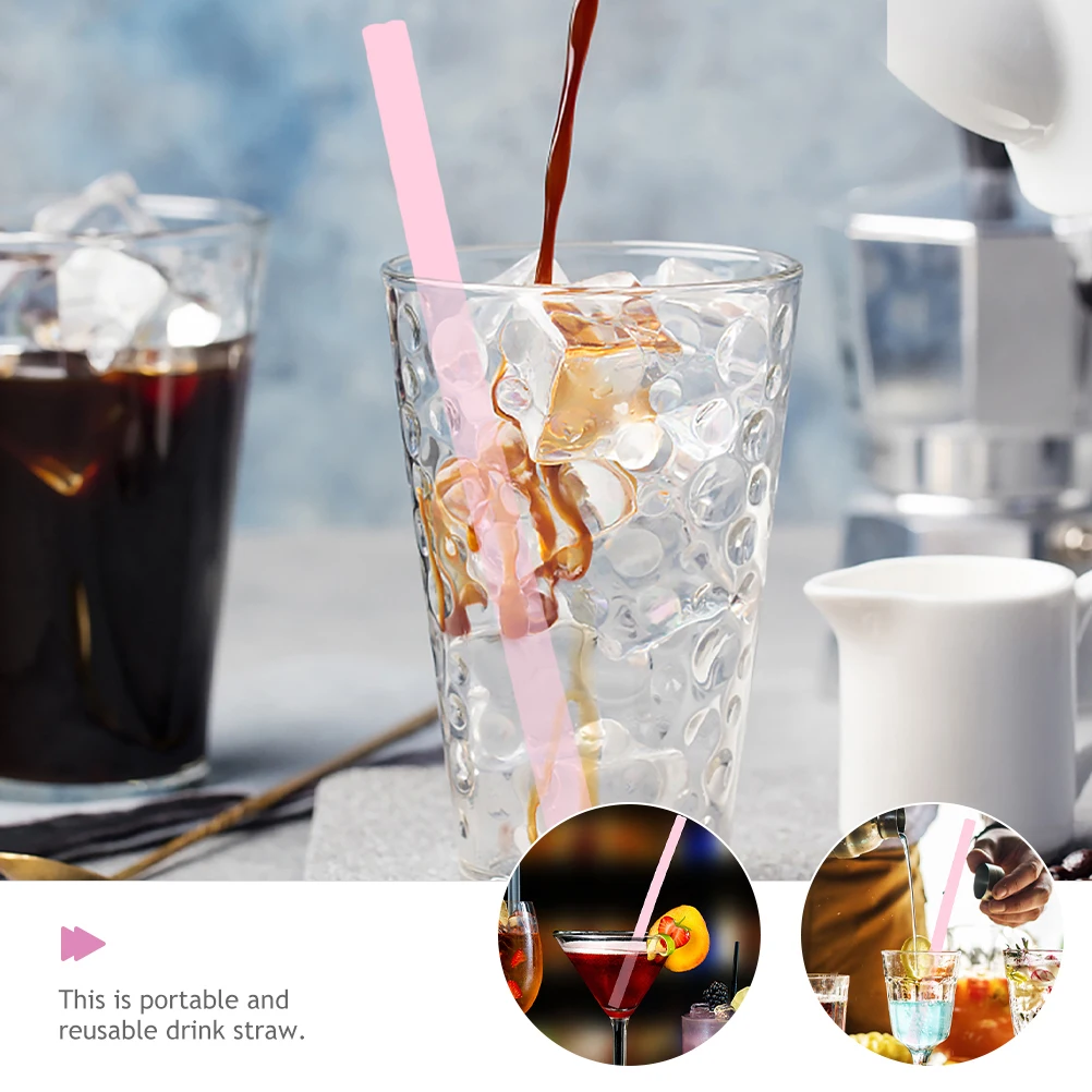 

6pcs Siliconereusable Washable Straws Household Smoothie Straws For Juice Coffee Camping Party Supplies Festival