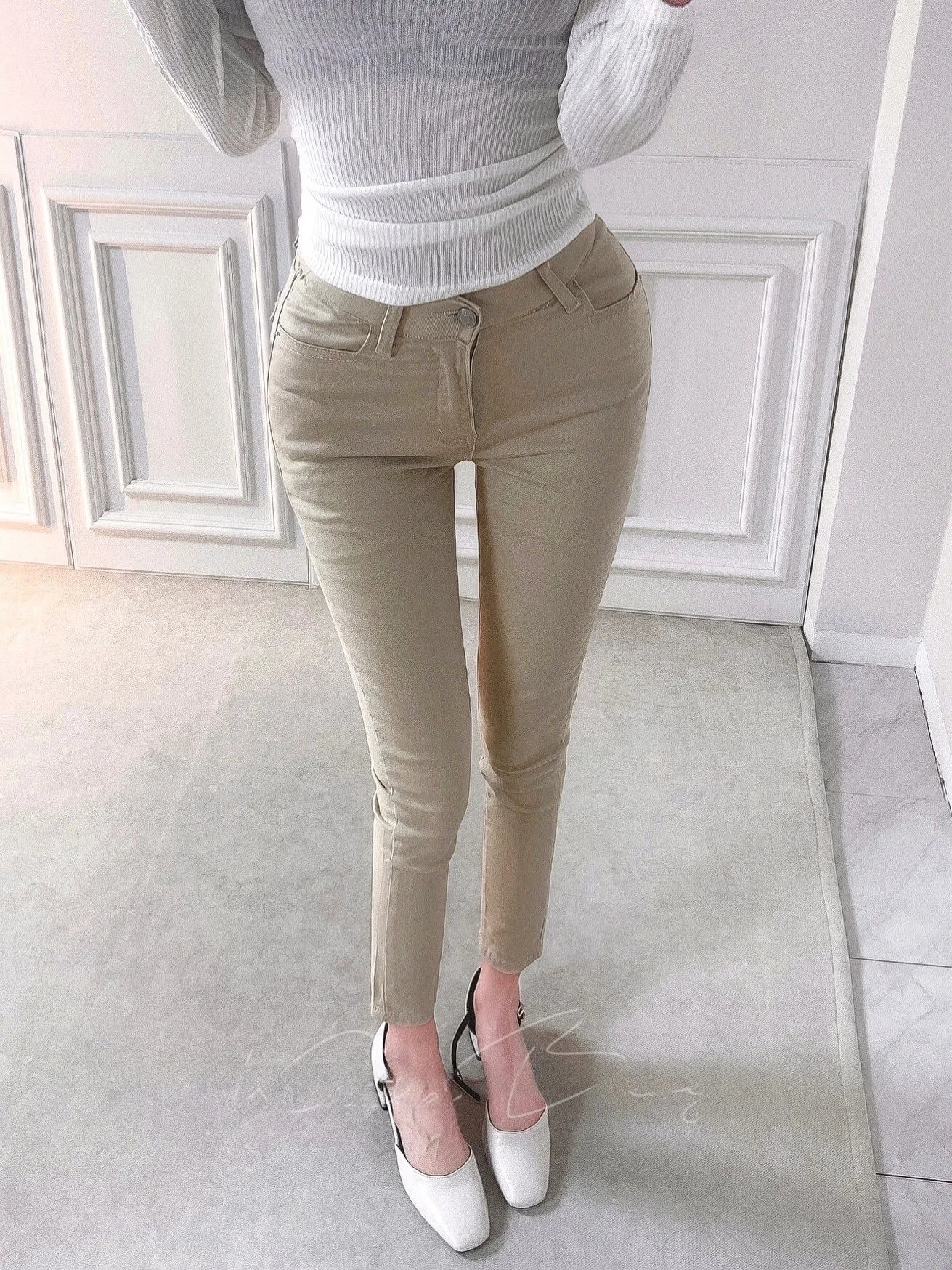 

Korean Women's Slim Fit Jeans High Waist ket Design Hip Effect Tummy Control Cotton Stretch Denim Spring 2026