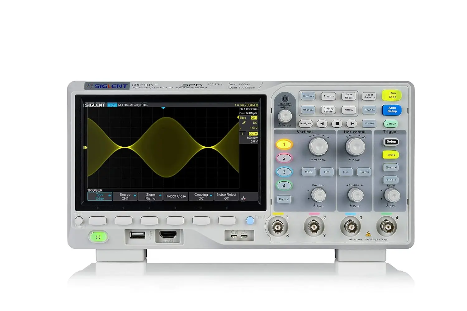 Siglent Technologies SDS1104X-E 100Mhz Digital Oscilloscope 4 channels Standard Decoder, Grey