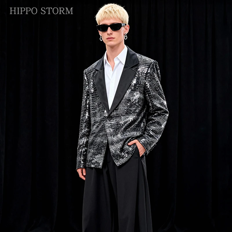 Veste de danse Hip Hop pour hommes, manteau de danse Jazz à paillettes pour adultes, vestes de danse pour salle de bal, Bar Ds Dj, vêtements de Festival sur scène XS10749