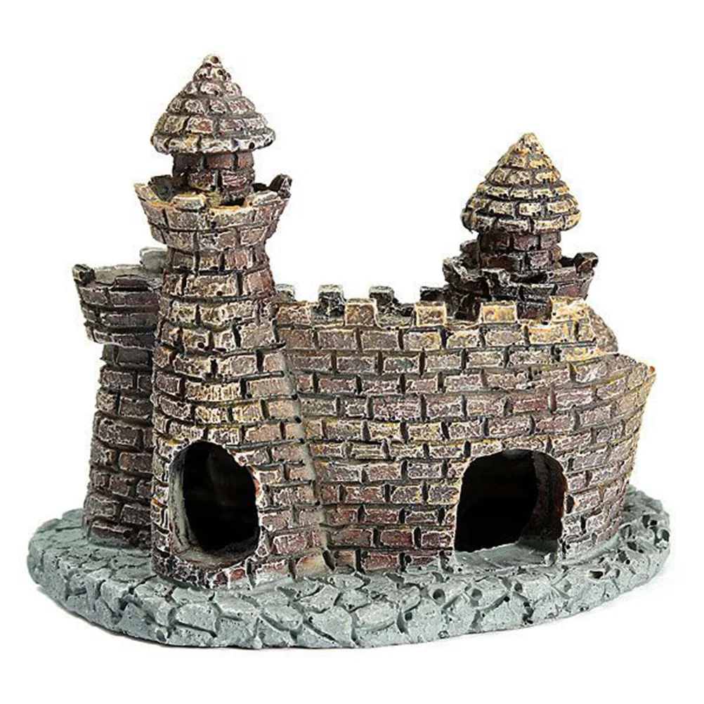 

Aquarium Decoration Mini Castle Resin Ornament Fish Hideaway Freshwater Saltwater Tank Decor Aquarium Decoration