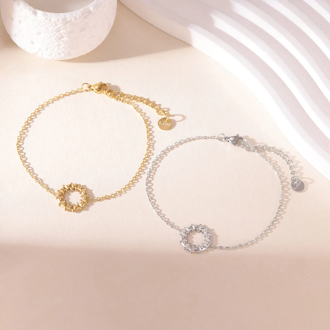 Stainless Steel Geometry Bracelet Bangle 2025 Waterproof Daily Wrist Lovey Jewelry New for Women