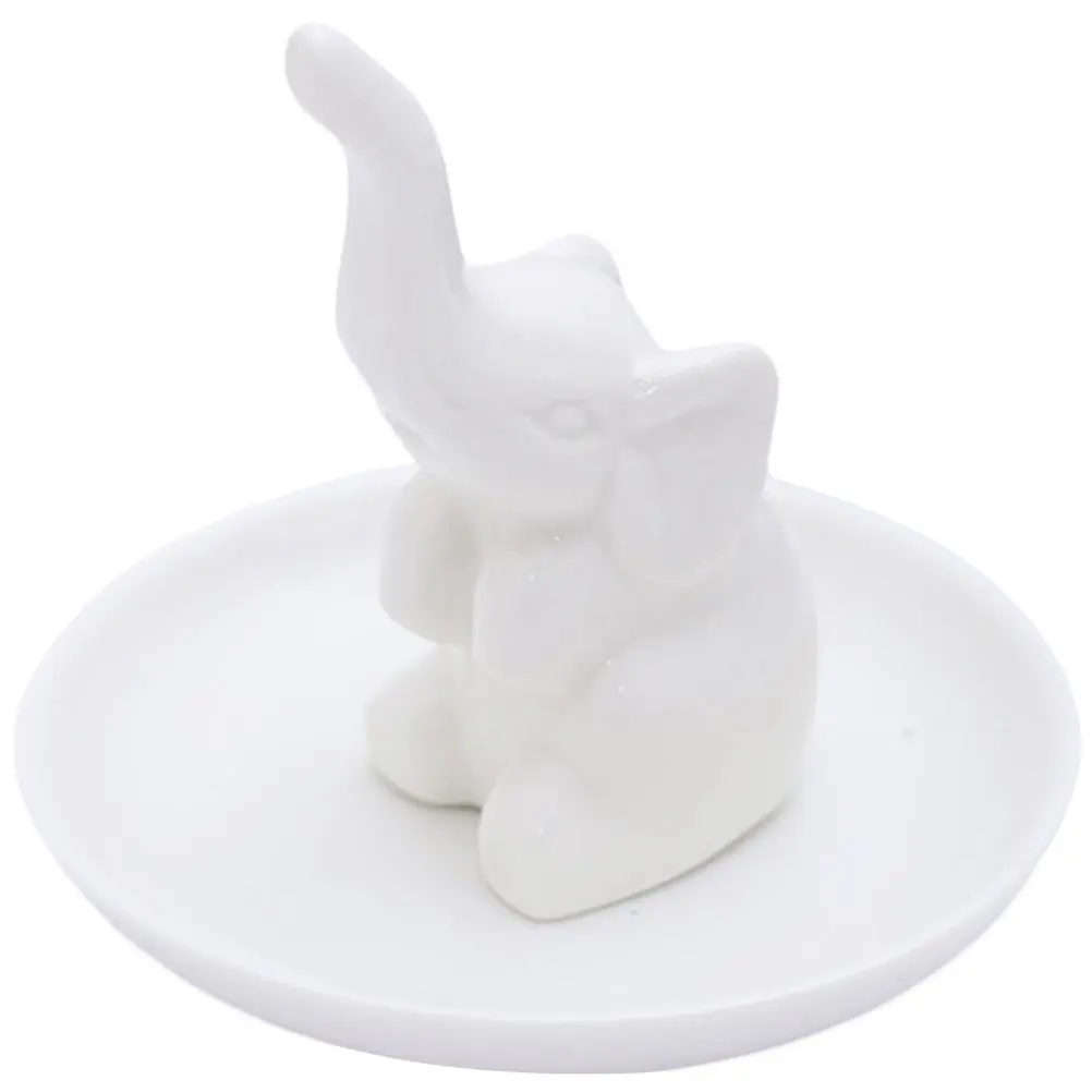 Ceramic Elephant Jewelry Tray for Rings Necklaces Bracelets Earrings Display Storage Home Decor Gift Wedding Birthday Valentine
