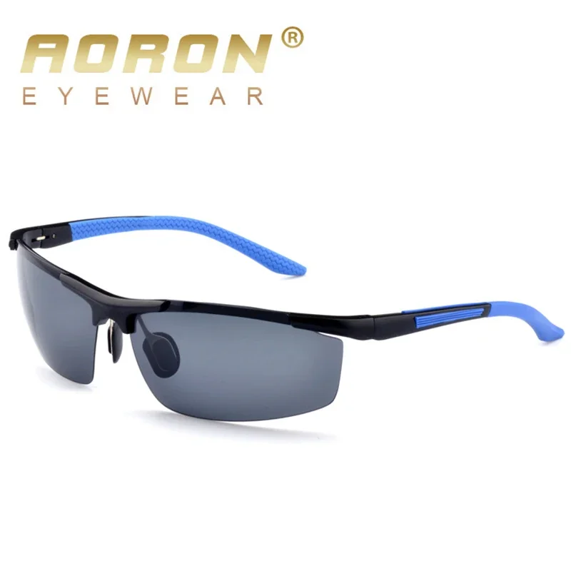 AORON Sunglasses Men Polarized Sunglasses Classic Sports Driving Mirror Glasses Aluminum Frame UV400 Sun Glasses A8530