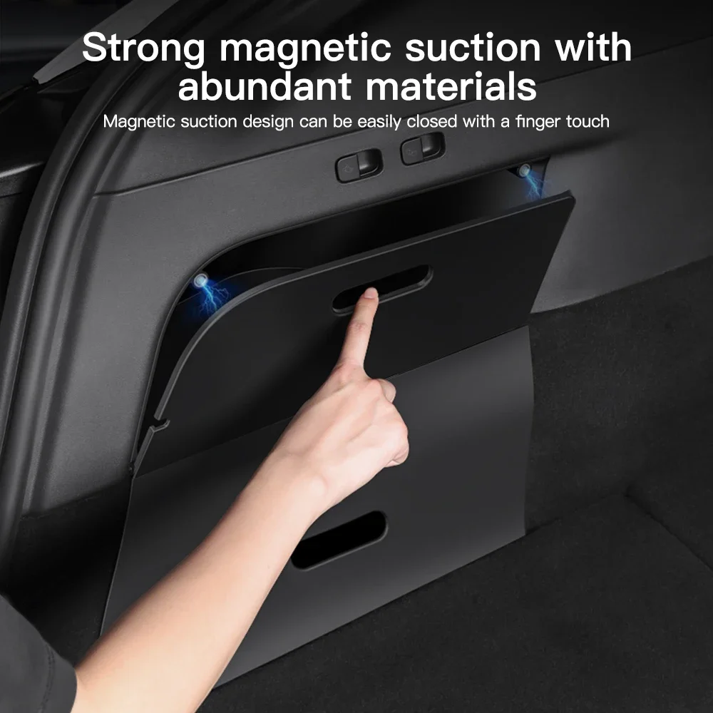 For Tesla Rear 2023 Model Y Trunk Organizer Side Storage Box,Waterproof Odorless Garbage Bins Car Accessories