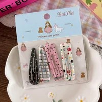 Dopamine Hair Clips 4pcs Colorful Polka Dot Gingham BB Clips Spring Summer Side Bangs Barrettes for Girls Sweet Hair Accessories - Image 5