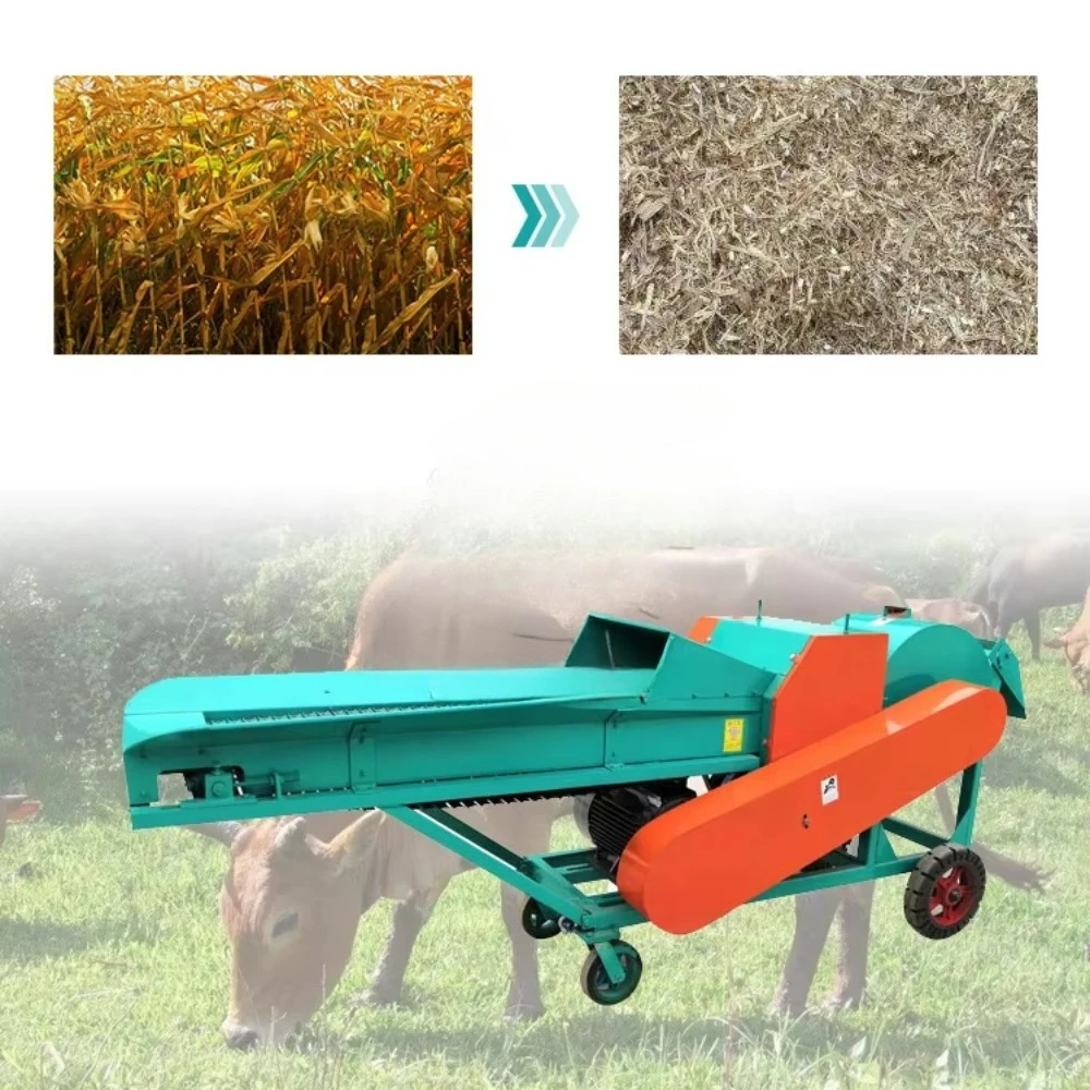 New Animal Feed Straw Hay Crusher Silage Corn Grinder Shredder Mill Farm Chaff Cutter Machine Silage Cutter for Feed Grass