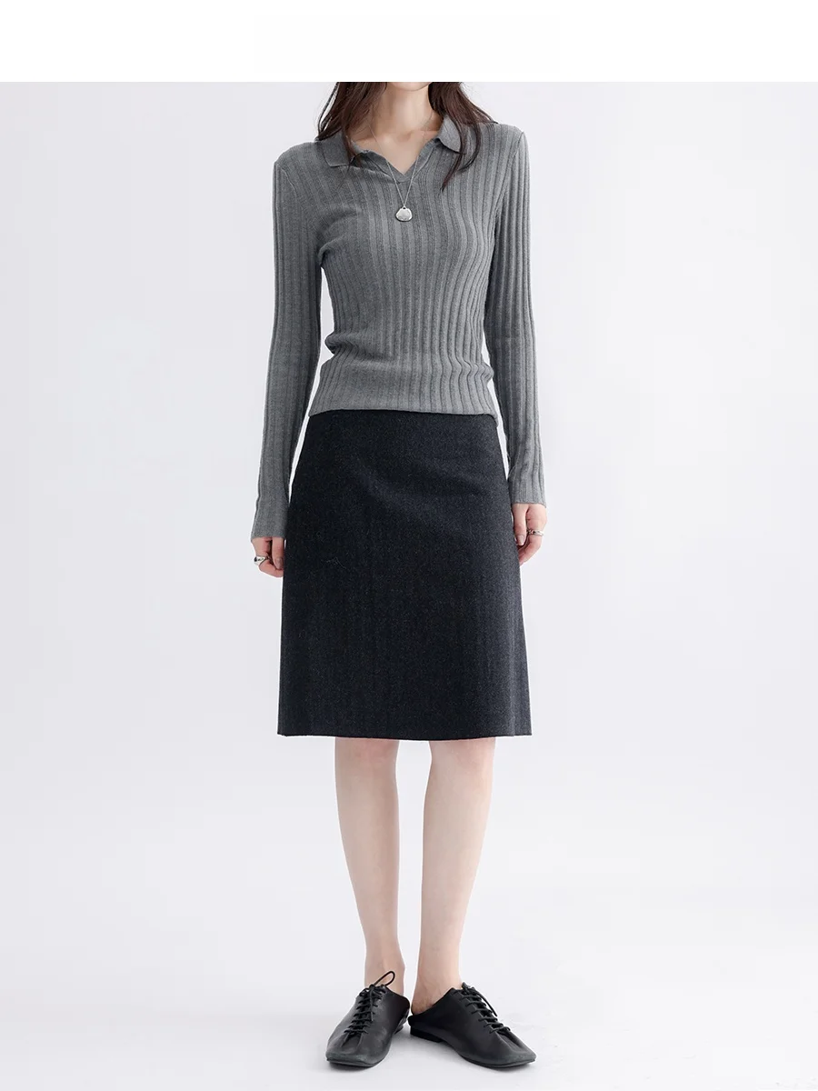 

Юбка CHACHASTU из шерсти омбре А-силуэта, женская, с высокой талией, осенне-зимняя, утепленная, повседневная, короткая