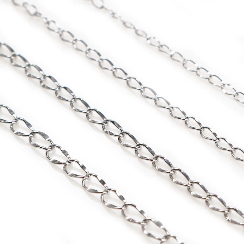 5 Meters/Lot No Fade Stainless Steel polishing Necklace Tail Chains For DIY Jewelry Findings Making Materials Handmade Supplies