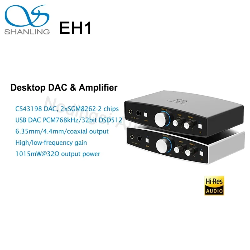 

SHANLING EH1 Headphone Amplifier Protable DAC AMP Hi-Res Audio Desktop Decoder Headphone Amplifier CS43198 DAC 2x SGM8262-2 Chip