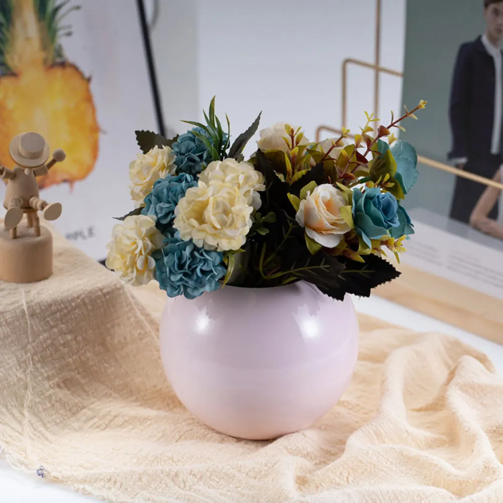 

Цветок из нержавеющей стали, домашний декор, металлический рабочий стол, надежная центральная ваза, нить, домашний цветок