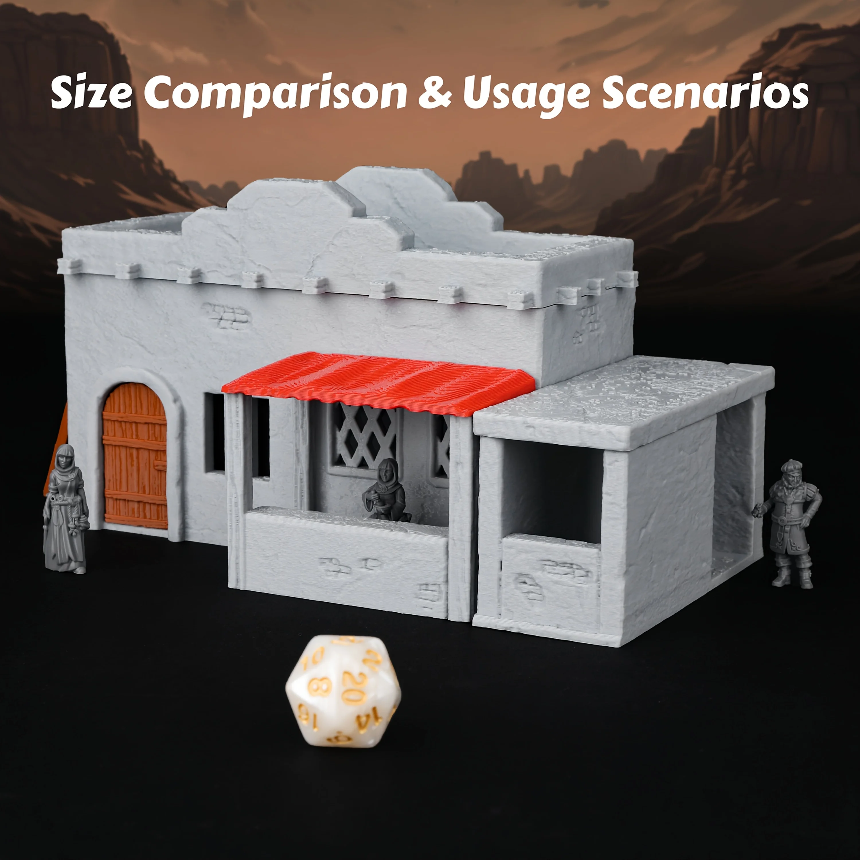 RPG Desert Building Miniature Terrain Set | Detailed Tabletop Scenery, Ideal Accessory for Tactical RPG Games