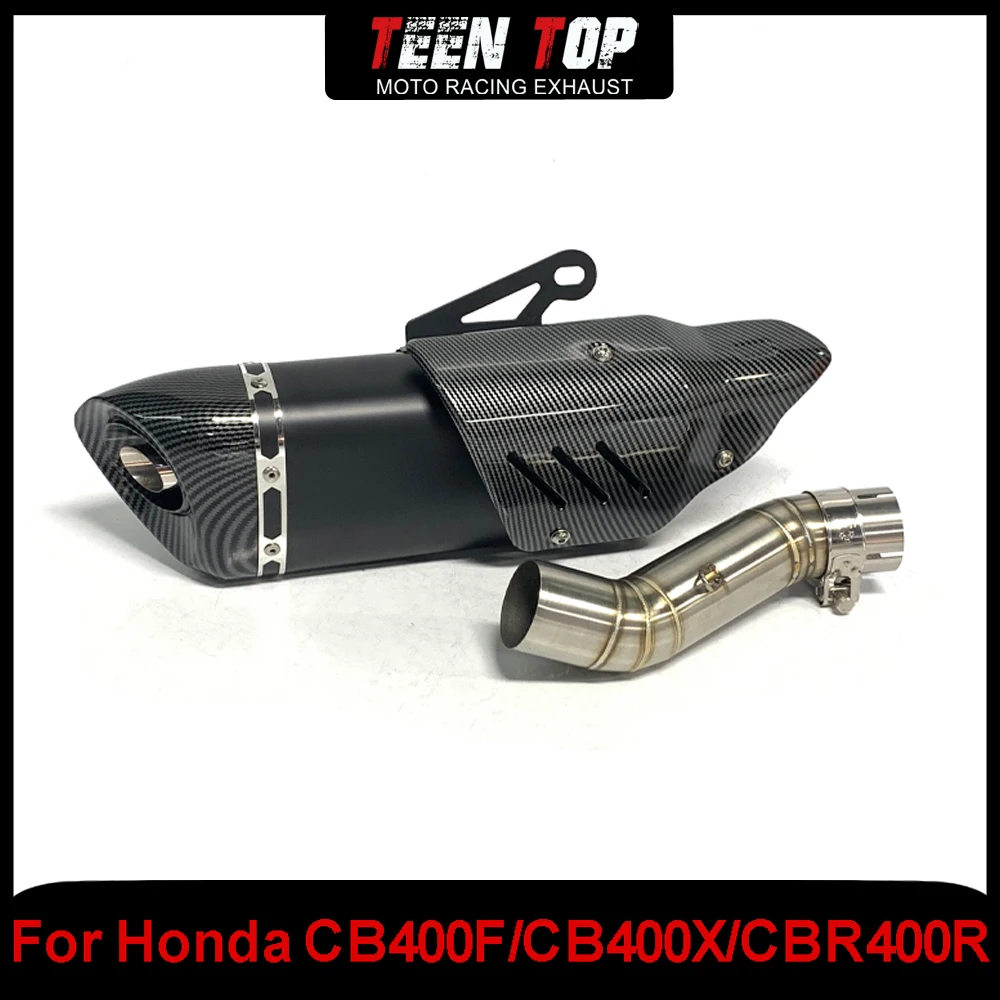 Motorcycle Slip-on Exhaust For Honda CB400F CB400X CBR400R Middle Link Pipe Stainless Steel Exhaust Muffler CBR400r 2016-2020