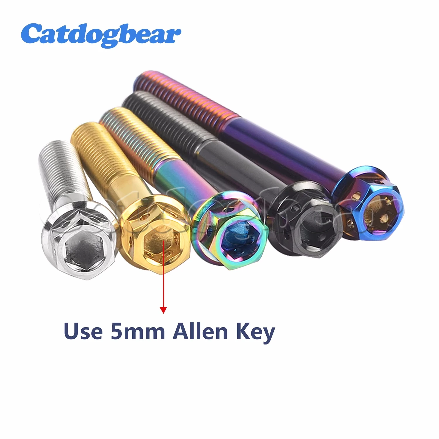 

Catdogbear 4pcs Titanium Screws M6x10 15 20 25 30 35 40 45 50 55 60mm Socket Head Flange Bolts