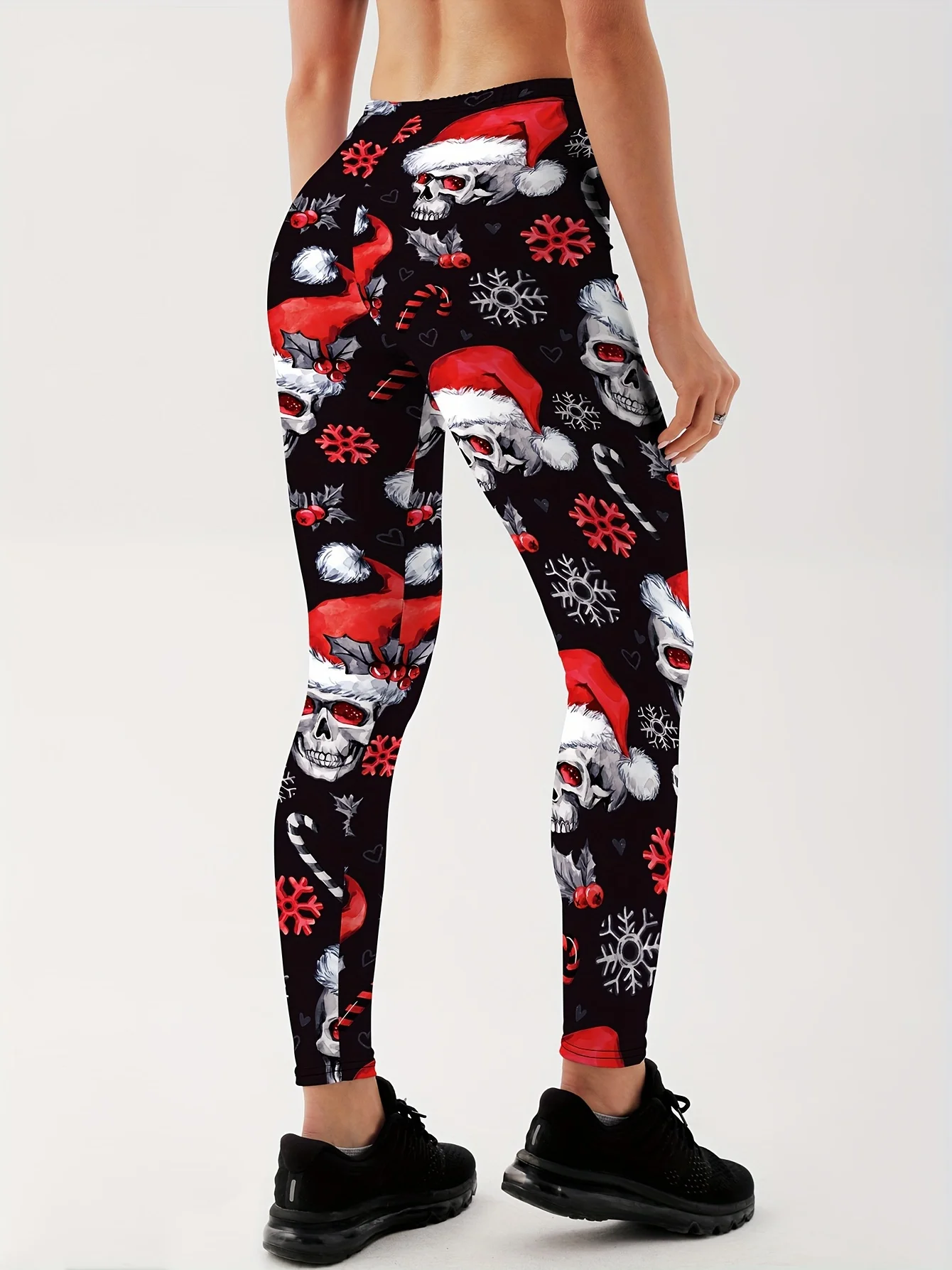 Mallas de calavera de Navidad para mujer, Leggings de cintura alta para Fitness, gimnasio, Push Up, moda