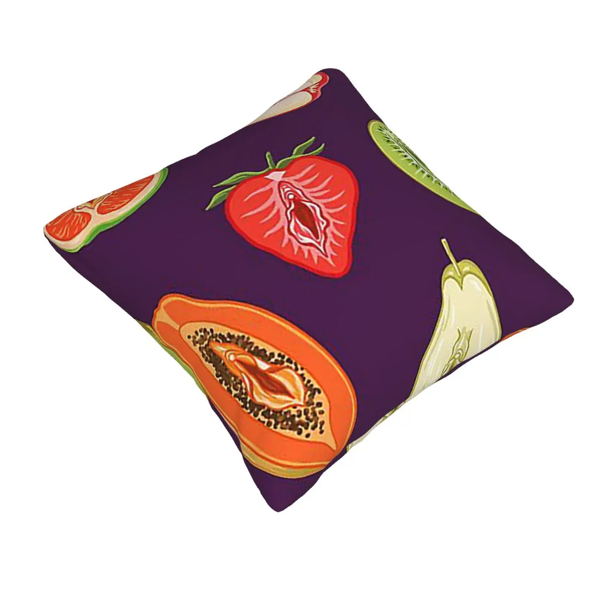 Sexy Vulva Fruits Square Pillowcase Pillow Cover Cushion Zip Decorative Comfort Throw Pillow for Home Car