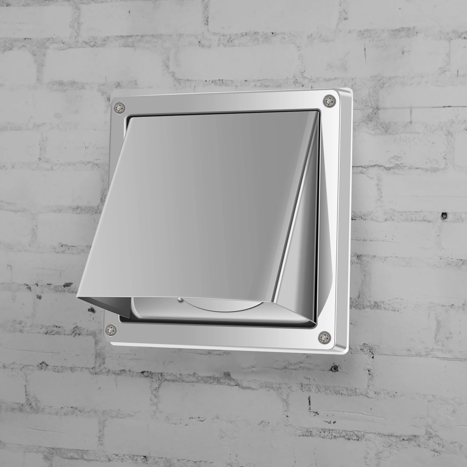 

4 Inch Dryer Vent Cover 304 Stainless Steel Wall Exhaust Covers with 4 Screw Washers Weather Proof Exterior Wall Vent Cover