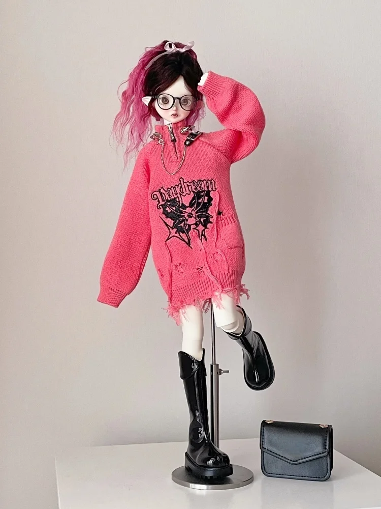 New Arrival BJD Doll Clothes for 1/4 Doll White Black Red Blue Pink Sweater Doll Clothing Accessories (Only Sweater No Dolls)