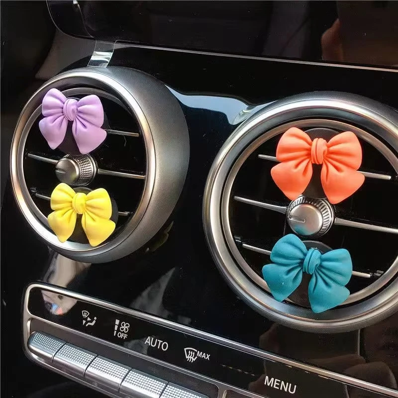 Car Perfume Car Air Freshener Bow-knot Car-styling Natural Smell Air Conditioner Outlet Clip Fragrance Auto Accessories