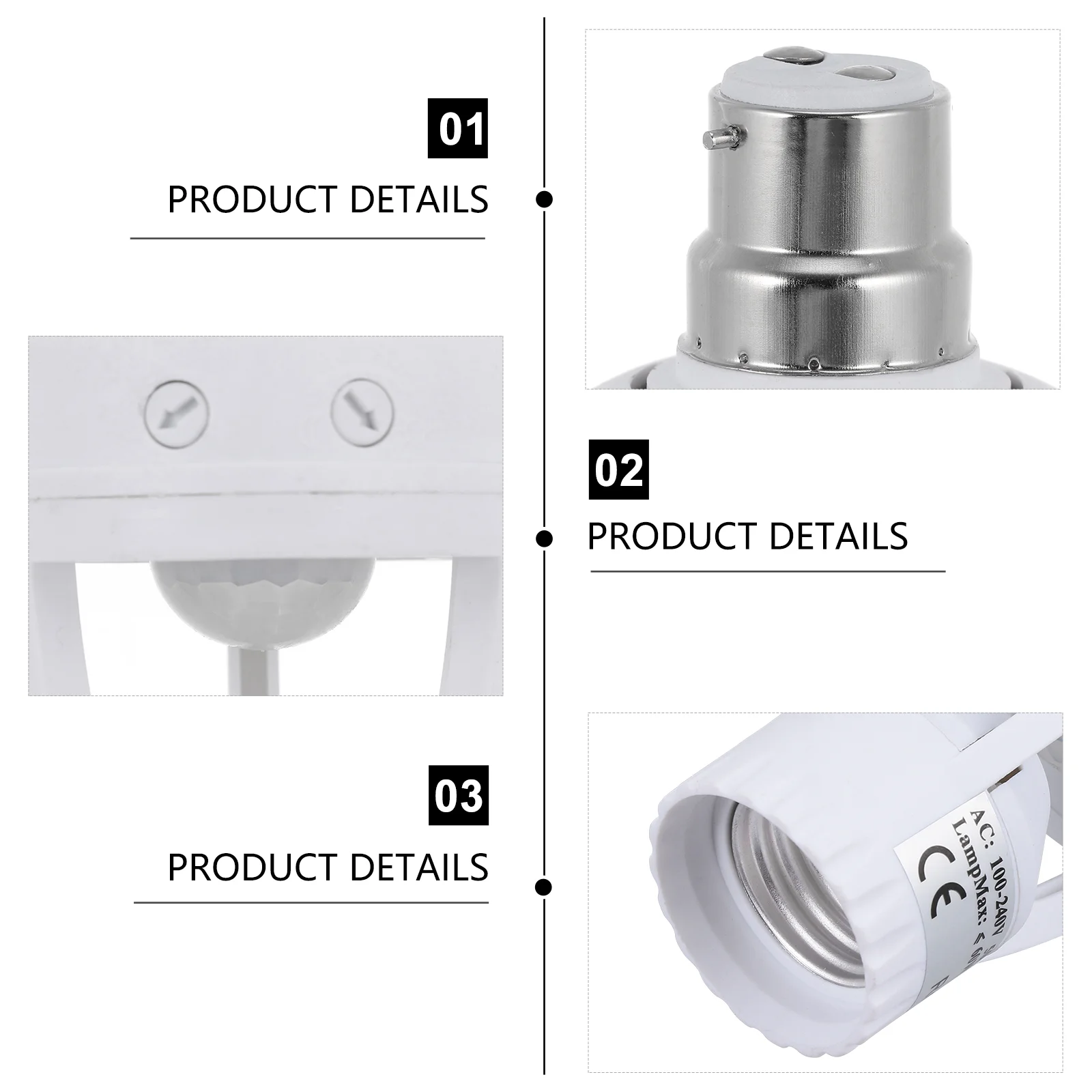 Imagem -04 - Suporte de Lâmpada de Indução Lâmpada B22 para E27 E14 para E27 Adaptador Inteligente Led Lustre Lâmpadas Inteligentes Sensor Humano pc Tomada Movimento