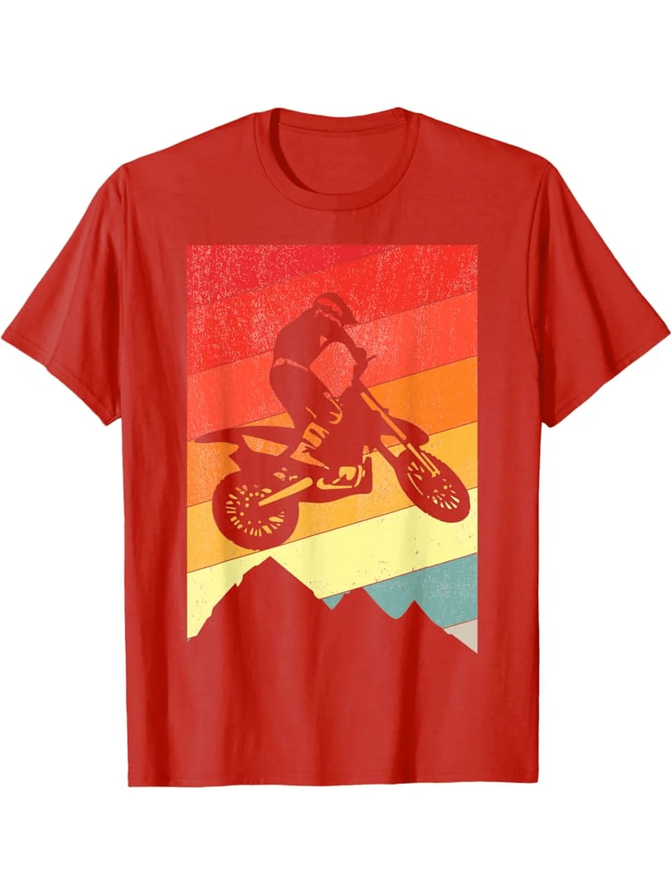 Vintage Dirt Bike Motocross-Motorcycle Rider&Bike Graphic design -100% cotton O-neck short sleeve casual printed men's T-shirt.