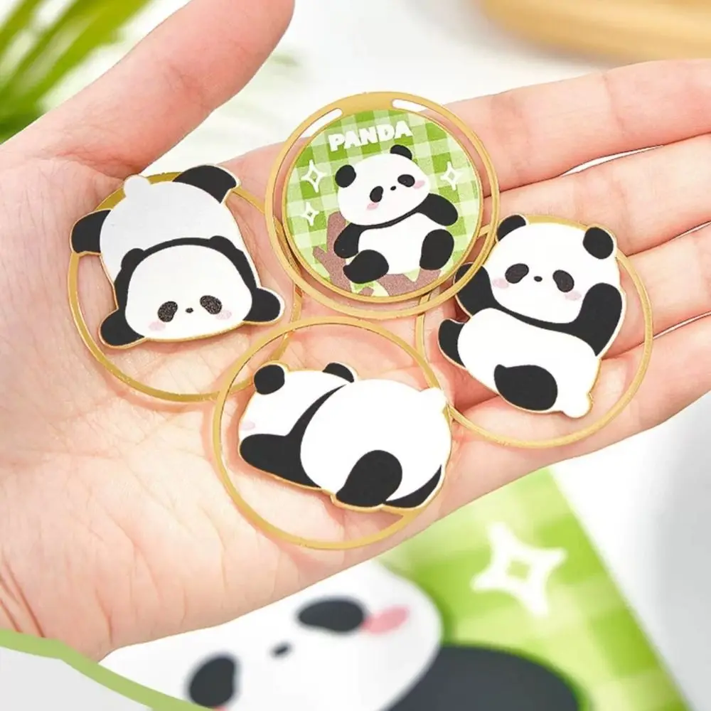 

4Pcs Bookclip Tab Kawaii Panda Brass Bookmark Cute Creative Chinese Style Bookmark Classical Book Page Clip Student