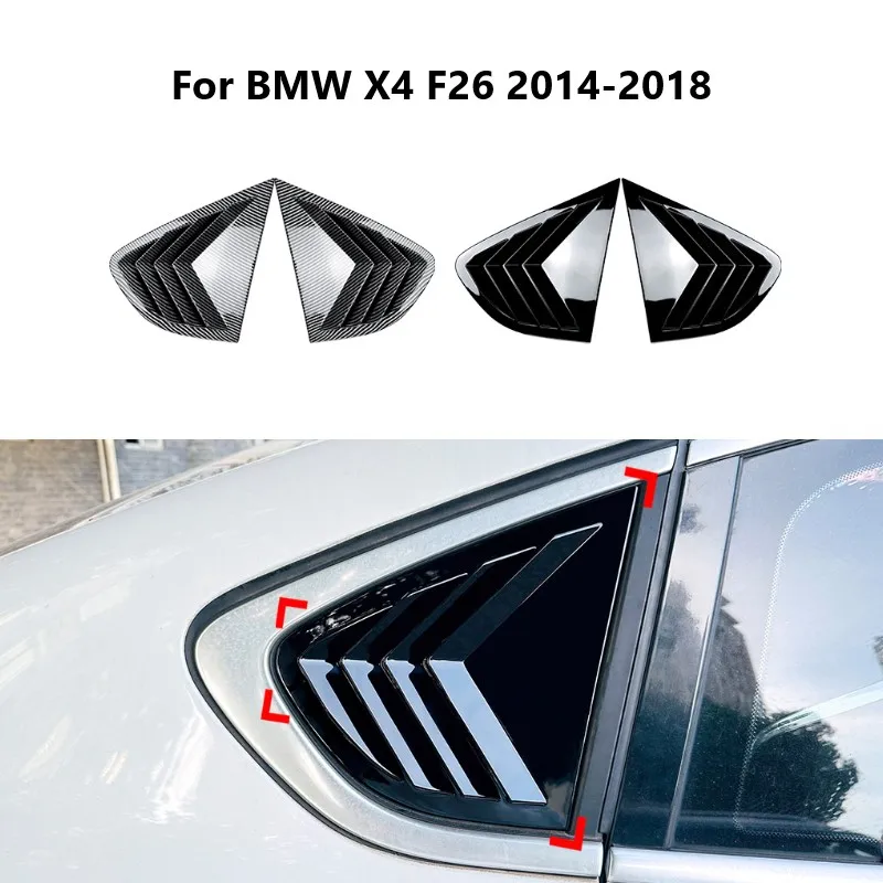 Car Rear Window Louver For BMW X4 F26 2014-2018 Side Shutter Trim Cover Exterior Tuning Aftermarket Car Accessories