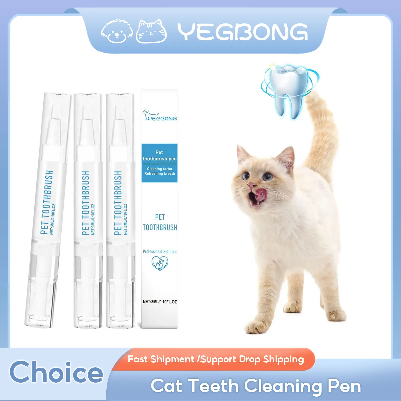 

Cat Teeth Cleaning Pen Fresh Breath Dental Calculus Remover Teeth Stain Scraper Oral Tartar Cleaning Pets Tooth Whitening Pen