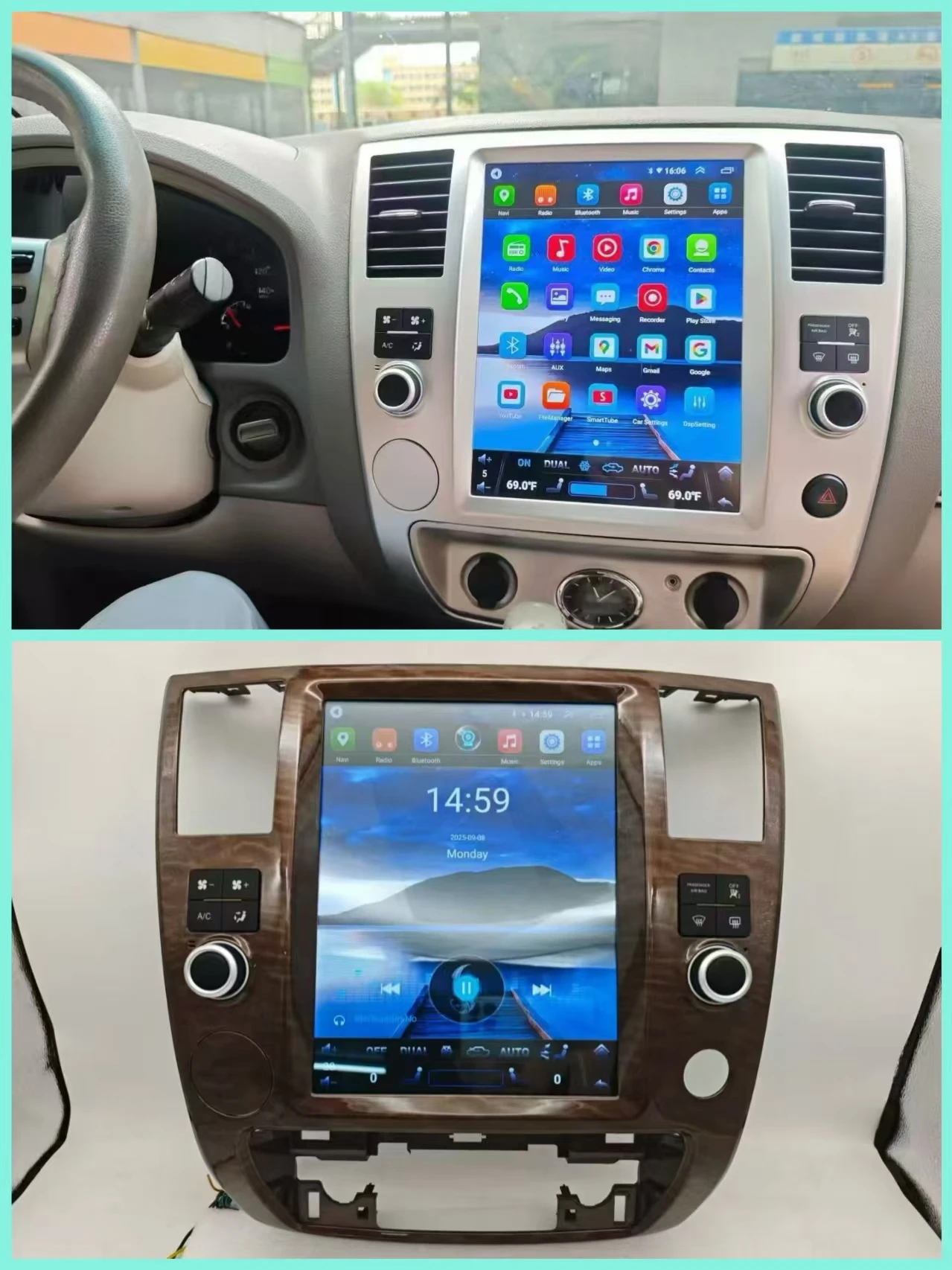 Android14 Unit Car Radio Audio For Infiniti QX56 Nissan Armada 08-11 Vertical Screen Multimedia Player GPS Navigation Carplay